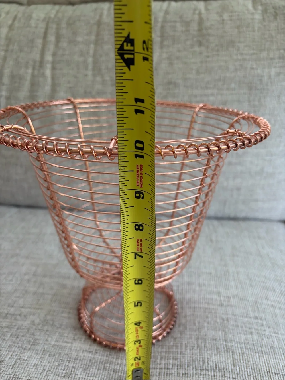 Copper Wire Decorative Pedestal Baskets - Set of 2